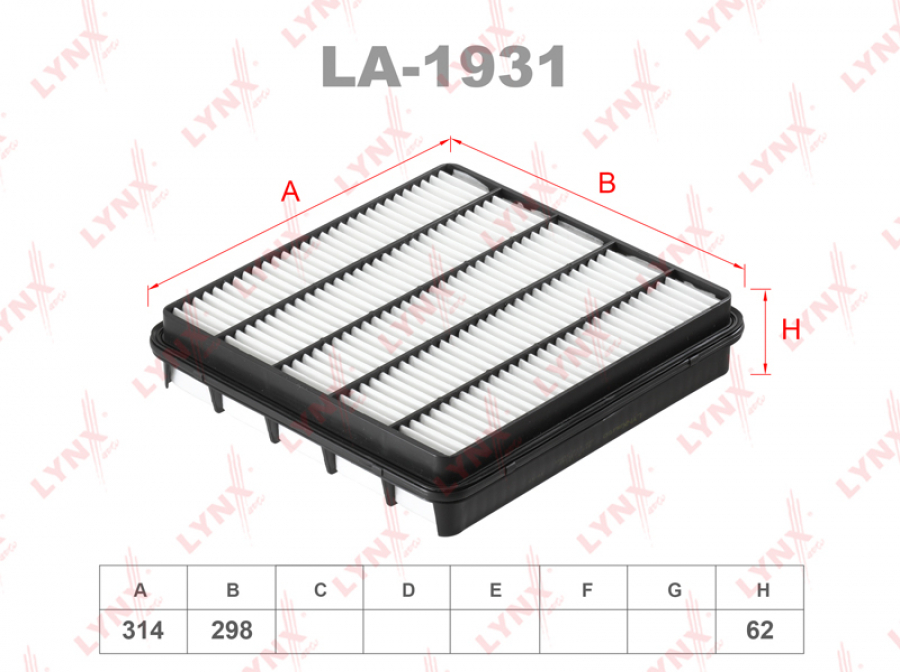 Фильтр воздушный LA1931 LYNXAUTO